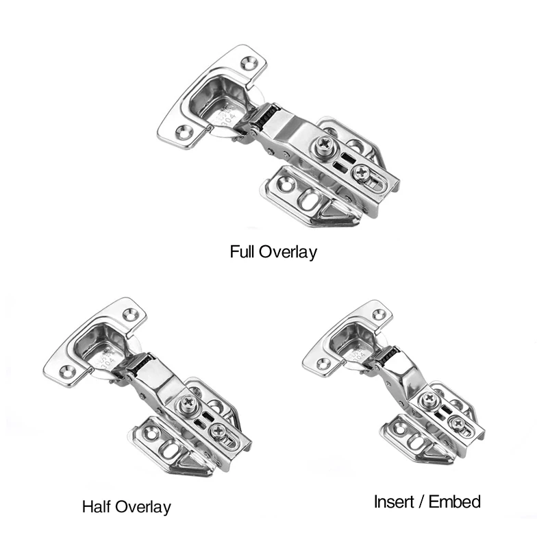 Stainless Steel Cabinet Door Hinges Hydraulic Damper Soft Close Quiet Wardrobe Door Concealed Hinges With Screws 2-20Pcs stainless steel door hinges