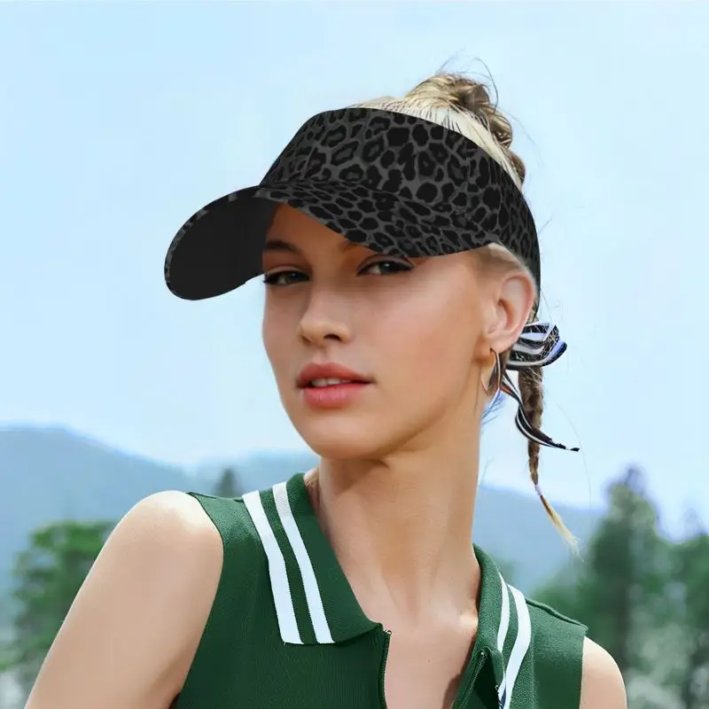 Sports Sun Visor With Leopard Print For Running Tennis And Golf_voghion.com