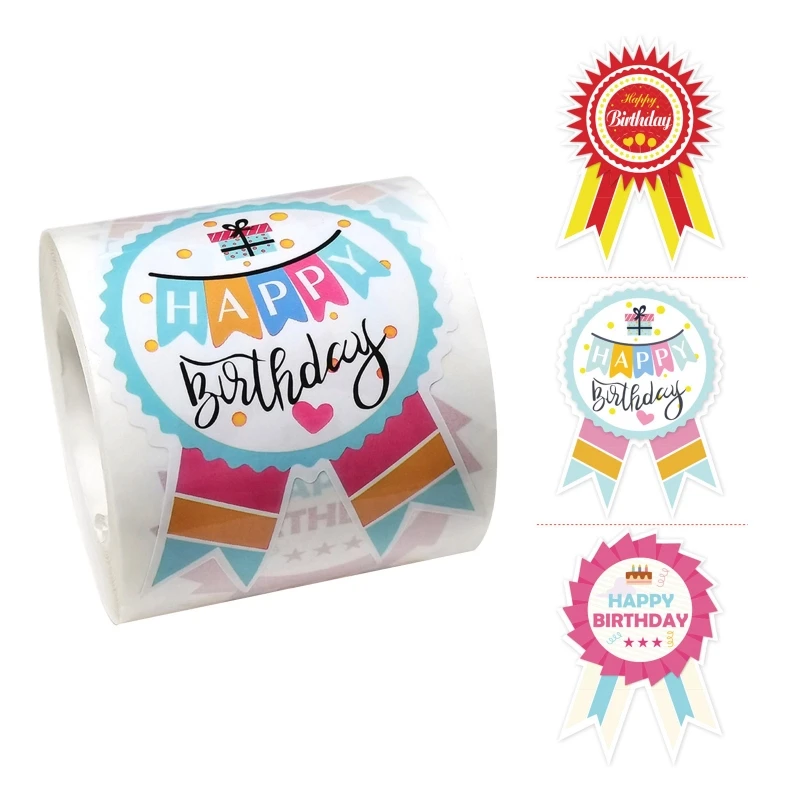 

200 Pieces Happy Birthday Stickers Waterproof Sealing Sticker Label Self-adhesive for Kid Birthday Card Making Gift Wrap