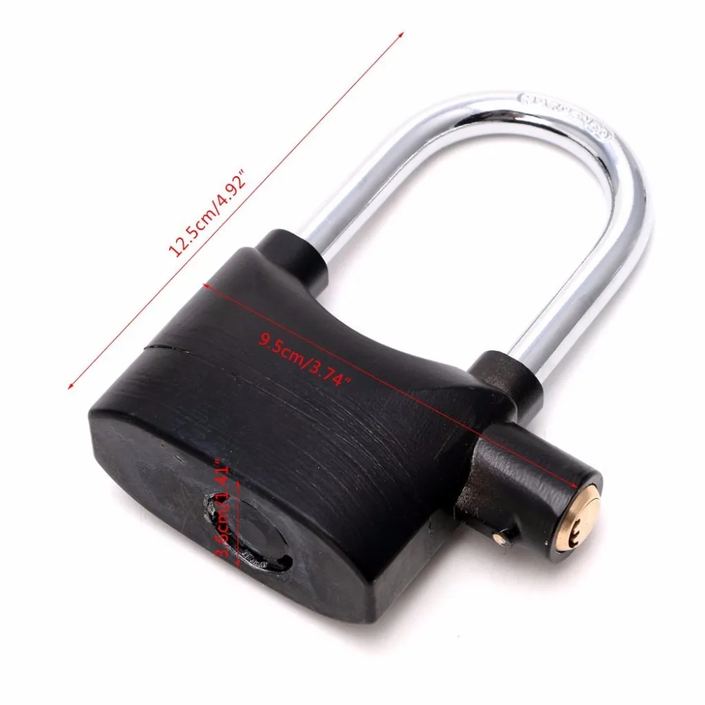 Waterproof Siren Alarm Padlock Alarm Lock for Motorcycle Long Beam Bike Bicycle 3