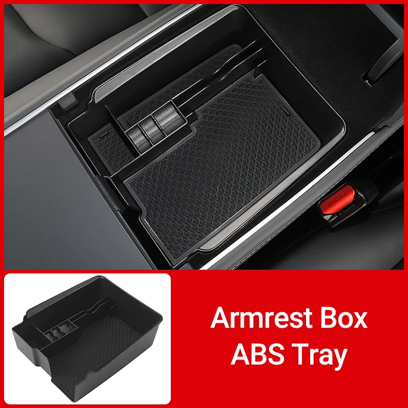 For Tesla Model Y Model 3 2021 2022 2023 Flocking/ABS Center Console  Organizer Tray Armrest Storage Box Interior Accessories - AliExpress