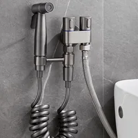1-in-2-out Dual Control Valve, Double Control Mini Shower,Extra Long Hose High Pressure Bathroom Faucet Kit for Bidet And Shower 2