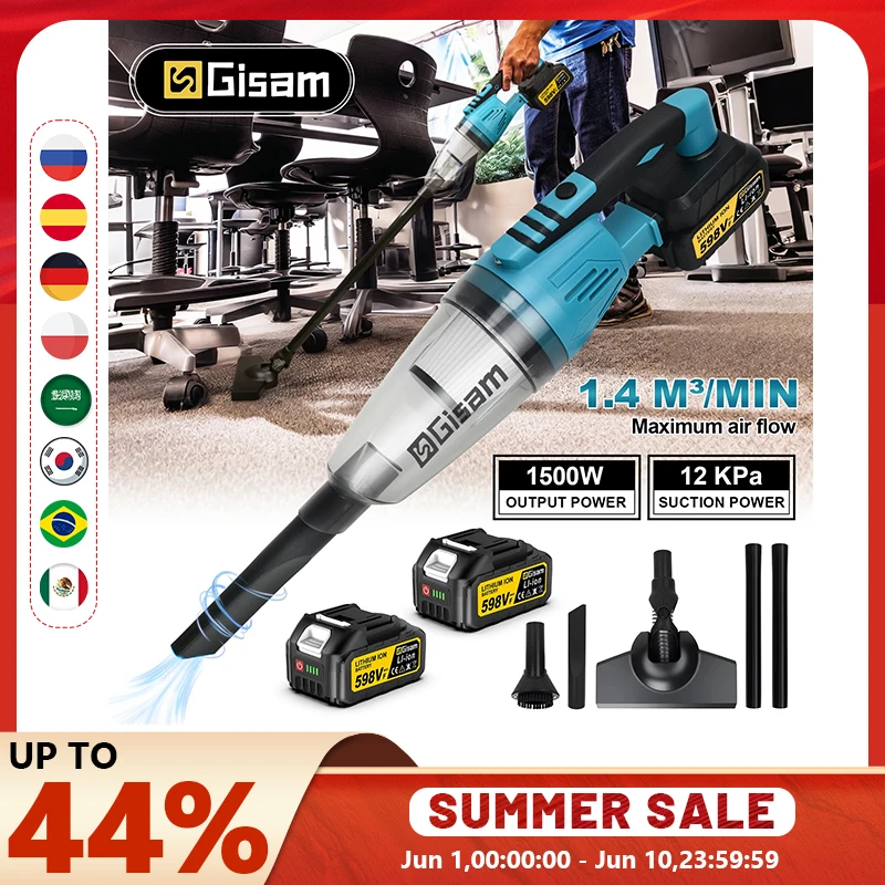 Samochodowy Odkurzacz elektryczny bezprzewodowy Gisam z 2x aku z EU za $44.49 / ~165zł