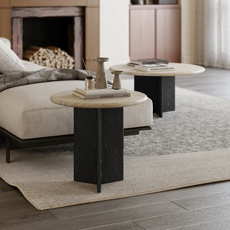 Nordic Modern Vintage Coffee Tables Nordic Modern Vintage Travertine Side Tables Living Room Rock Slab Mesa Auxiliar Furniture