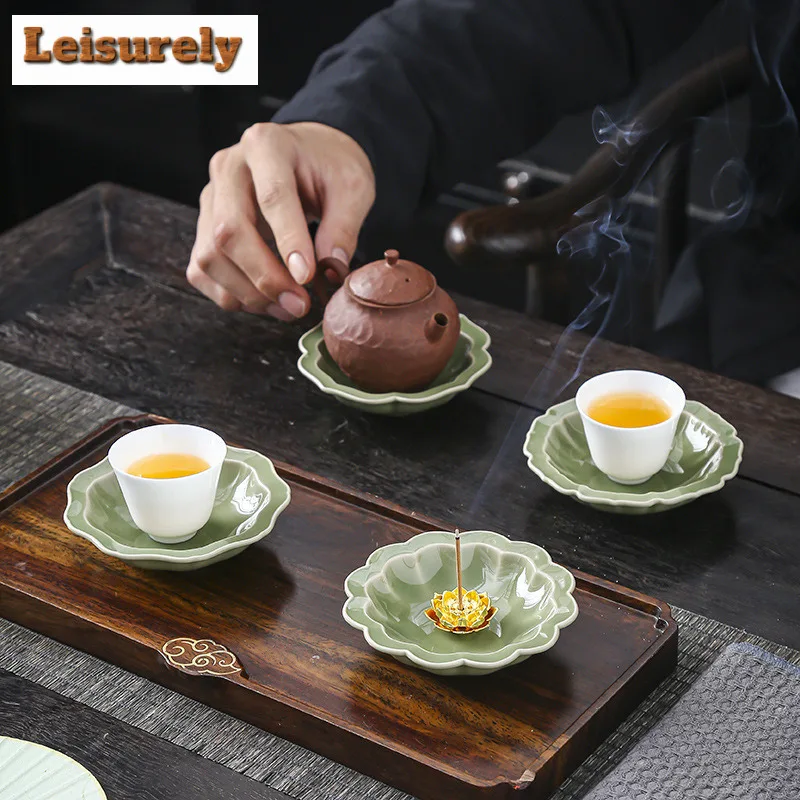 Four Seasons Flower Plate Incense Holder Handmade Mist Smoking Steamers Incense Burners Meditation Censer Buddhism Craft Gift