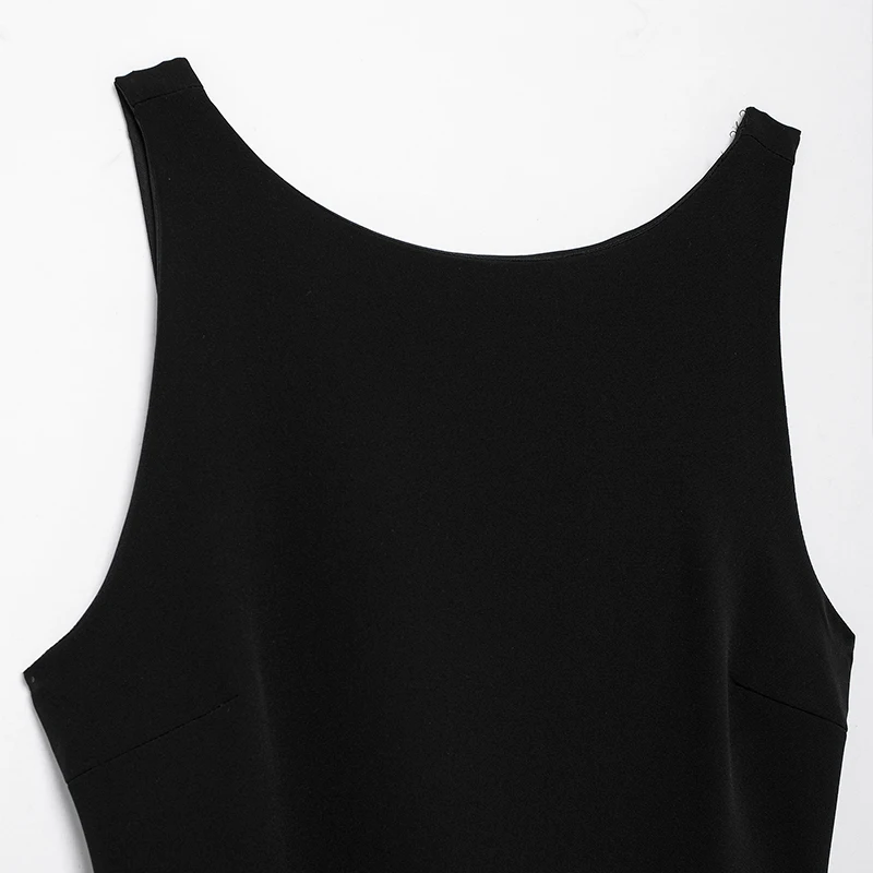 Elegant Sleeveless White Short Dress Women Slim O-neck Backless Ruffles Hem Party Evening Dresses Summer Lady Streetwear