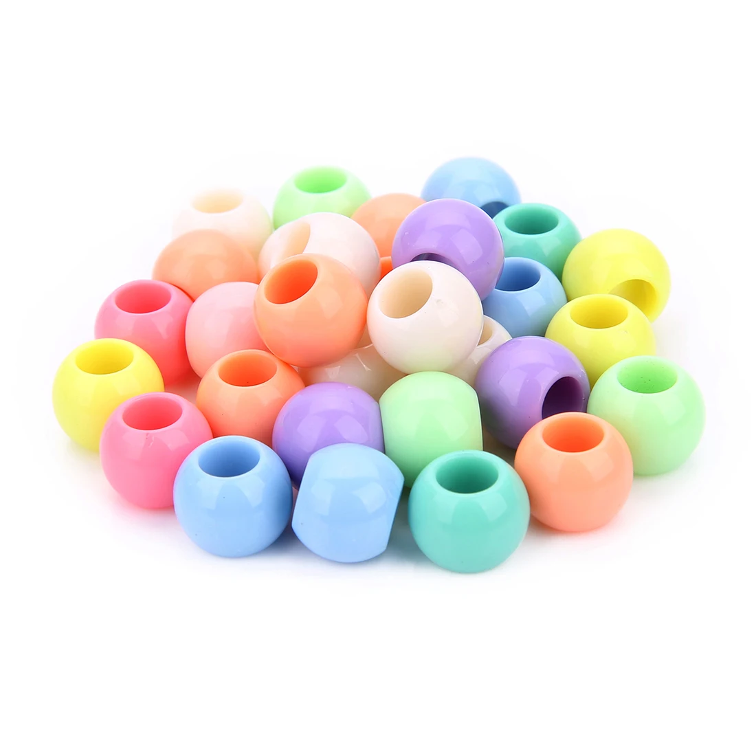 6-20mm Acryl Großes Loch Perle Farbe Gemischt Runde Perlen Lose Perlen für DIY Armband Halskette Schmuck Charms hängende Teile – Detail 5