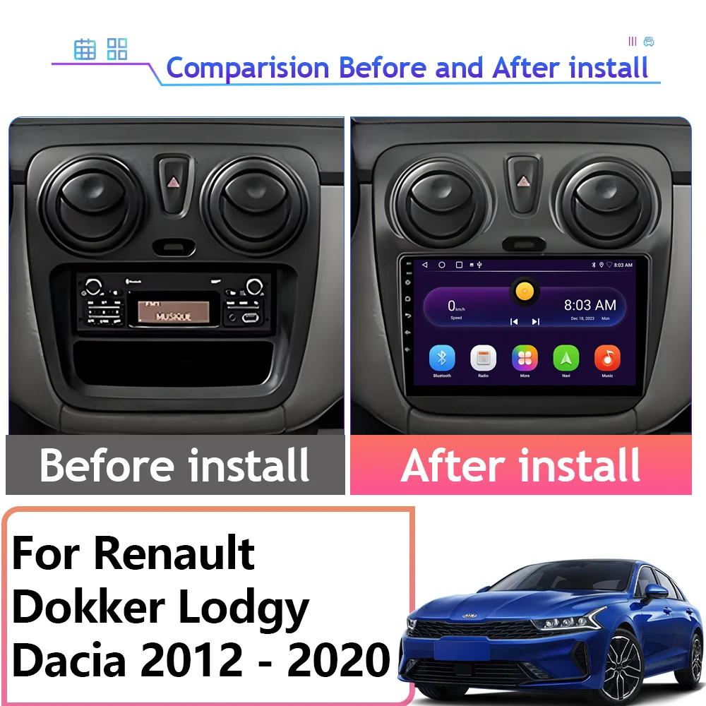Android 16 para Renault Dokker Lodgy Dacia 2012-2020, Reproductor Multimedia de Video para Auto de 8 Núcleos, Unidad Principal de Alto Rendimiento con HDR 2