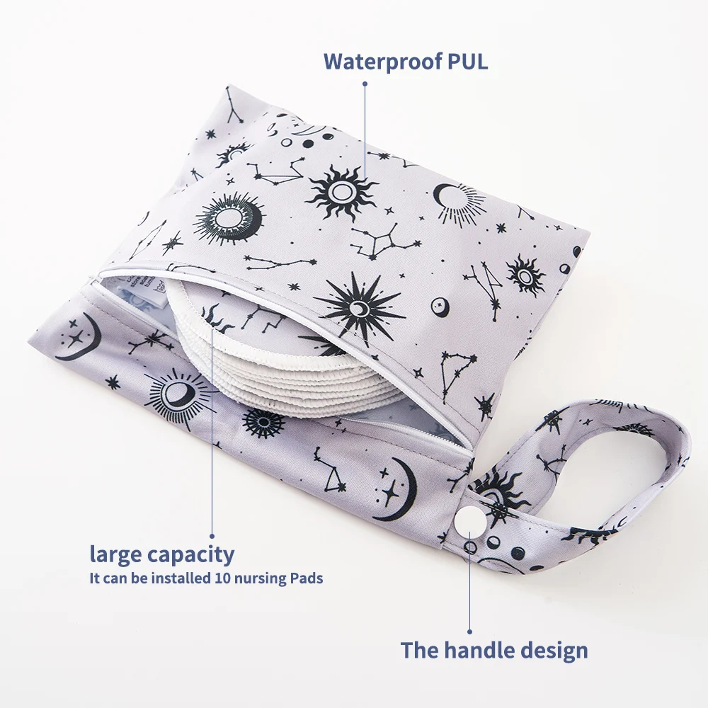 HappyFlute Recycled Polyester Mum Use With Wet Bag Absorbency Waterproof Washable Breathable Reusable Feeding Breast Nursing Pad breast pads,milk pads