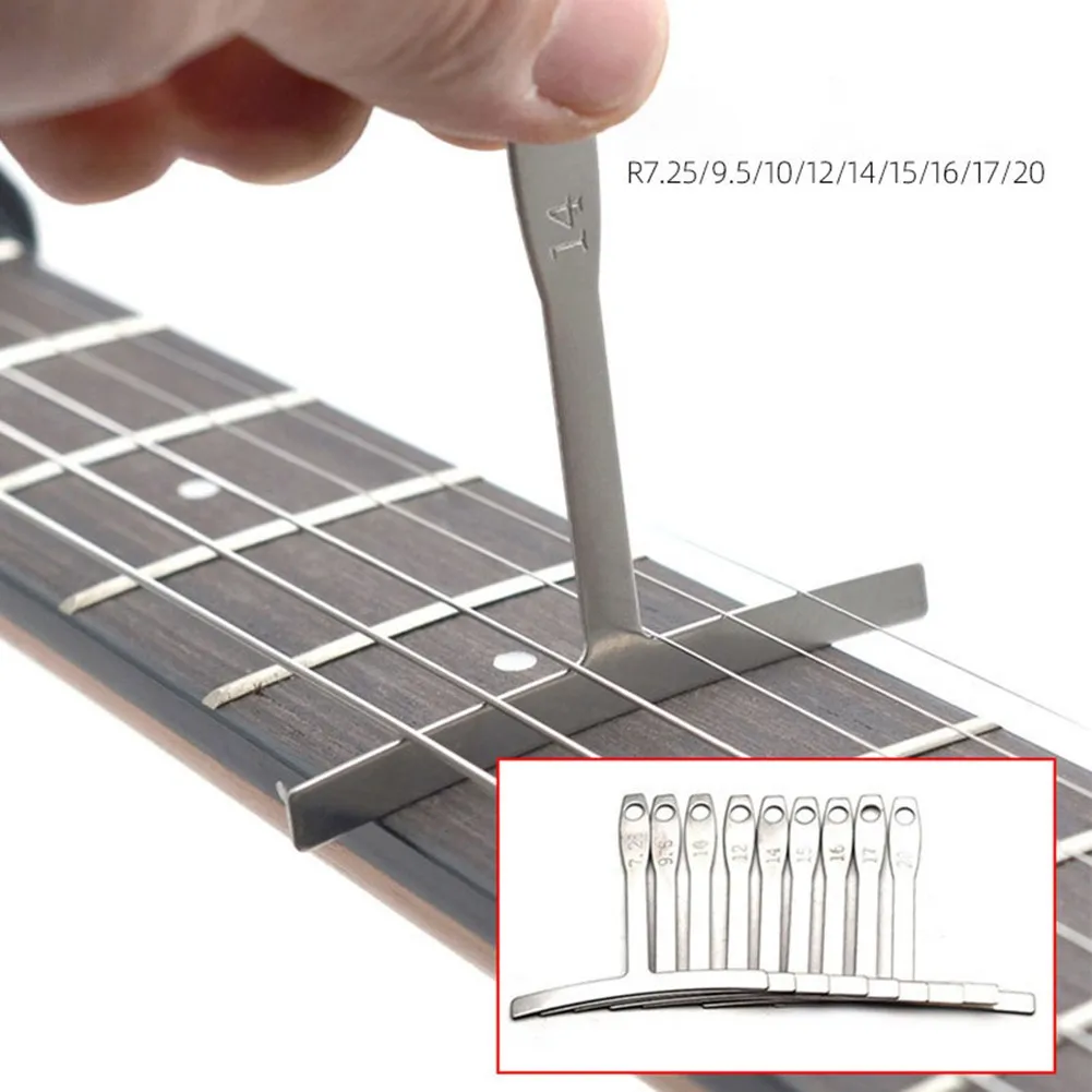 

9pcs Understring Radius Gauge Accurately Measures Guitar Bridge Saddles Stainless Steel Guitar Radius Gauge Guitar Accessories