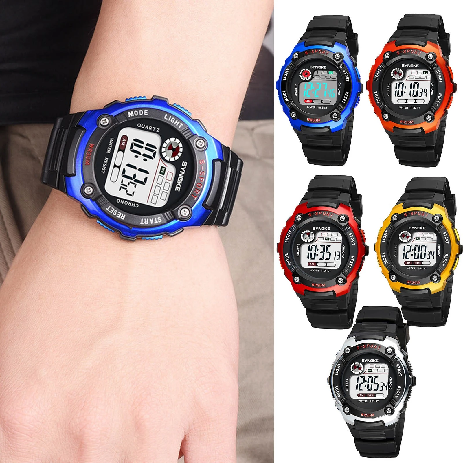 Children's Electronic Watches Color Luminous Dial Life Waterproof  Multi-function Luminous Alarm Clocks Watch For Boys And Girls - Children's  Watches - AliExpress