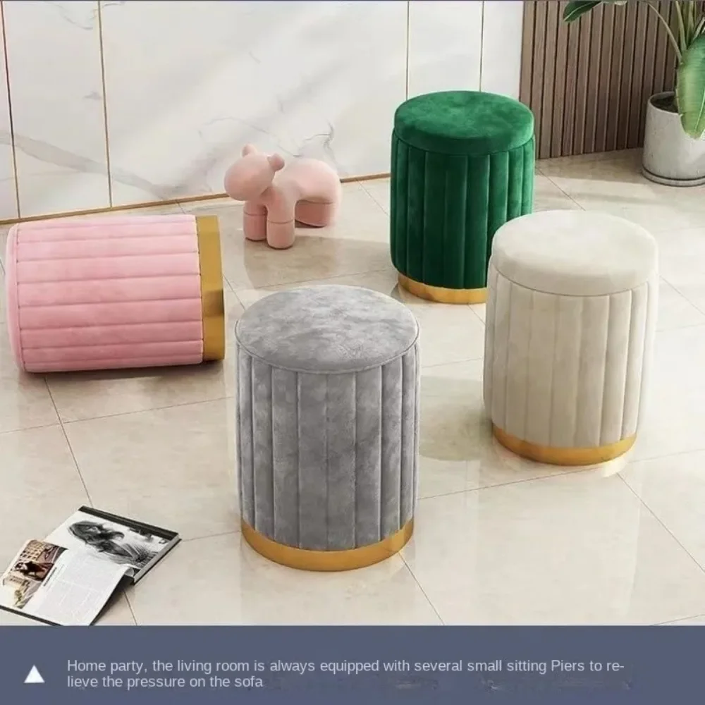 Light Luxury Makeup Stools Chairs Round Stools Bedrooms Sofas Side Dressing Stool Vanity Chairs Storage Bench