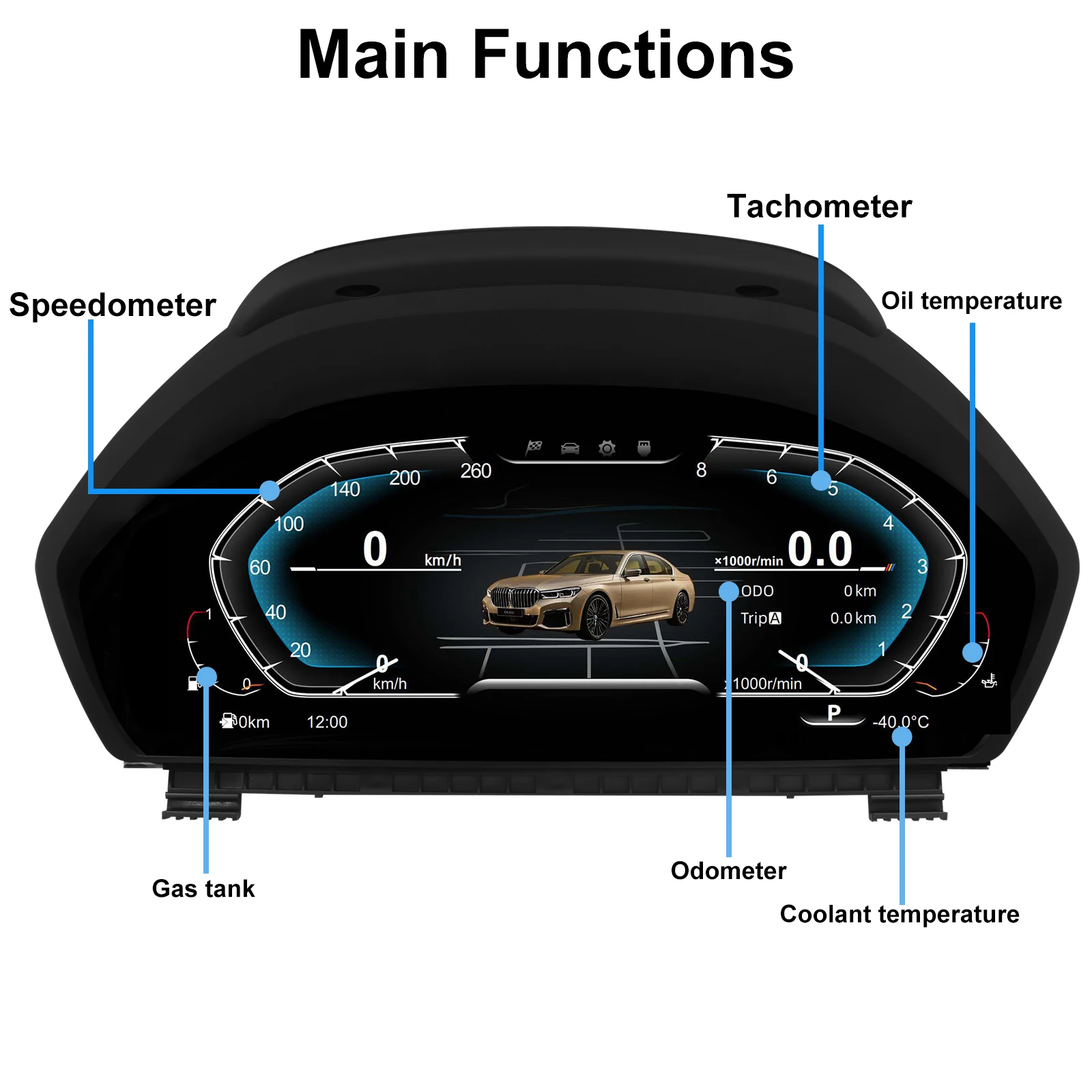 Digital Instrument Cluster For BMW F30 F31 GT-F34 F32 F33 F36 Speedometer Dashbo