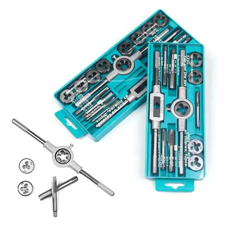 8/10/20/40pcs Inch Tap and Die Set Thread Type Thread Creating Repair Tool Kit with Storage Box Metric Tap Die Rethreading Kit