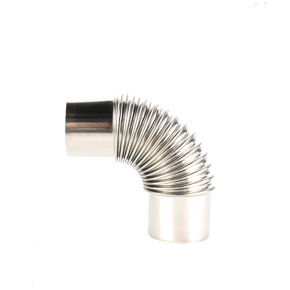 60/70/80mm 90 Degree Elbow Pipe Chimney Liner Bend Stainless Steel Multi Flue Stove Pipe Wood Stoves Fireplaces Chimney