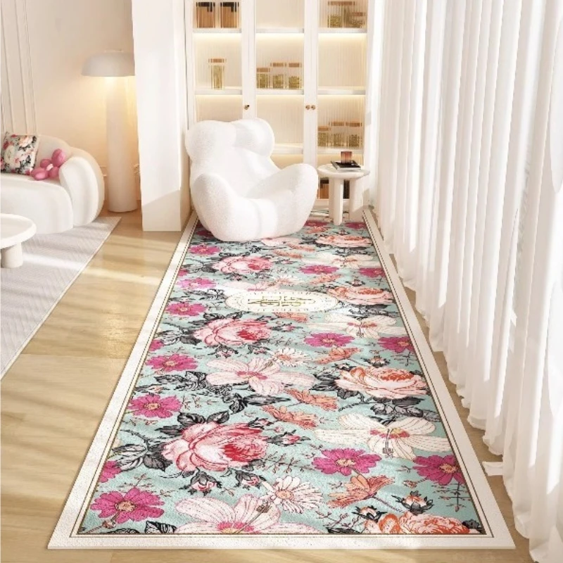 PVC Kitchen Floor Mat Modern Floral Creative Design Waterproof Oil-proof Bathroom Carpet Wipeable No-clean Balcony Rugs 러그 Tapis