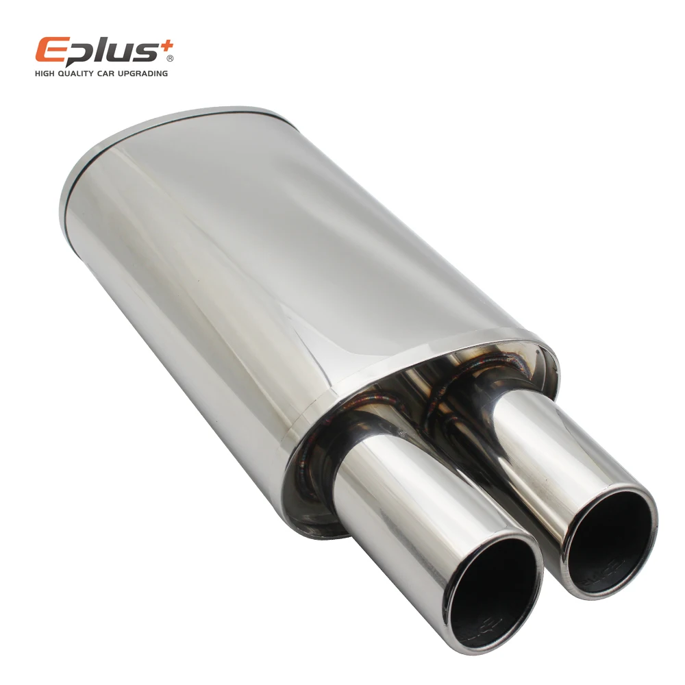 Car Accessories Exhaust Systems Muffler Pipe Polished Universal Stainless Steel Burned Blue Silver Silencer Double Export 63mm exhaust muffler tip exhaust pipe muffler exhaust trim pipe