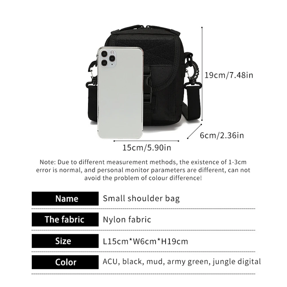 Multifunction Hunting Molle Shoulder Bag Waist Pack Travel Purse Waterproof Belt Zipper Outdoor Sport Fanny Pack Phone Pocket images - 6