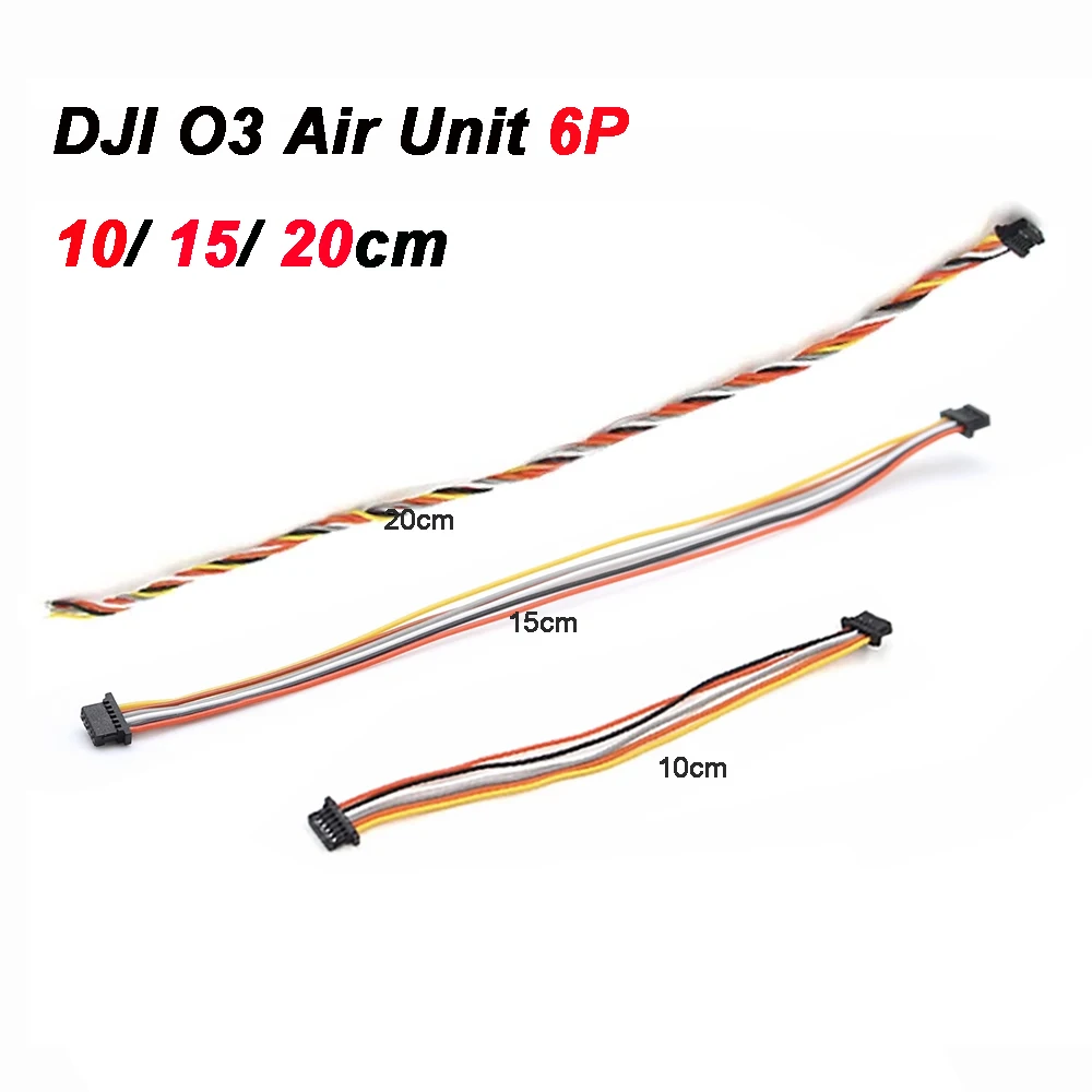 2pcs For DJI O3 Air Unit Flight Controller Direct Plug 6P Connecting Cable 10cm/15cm/20cm Silicone Wire For F4 F7 FC FPV Drones 2