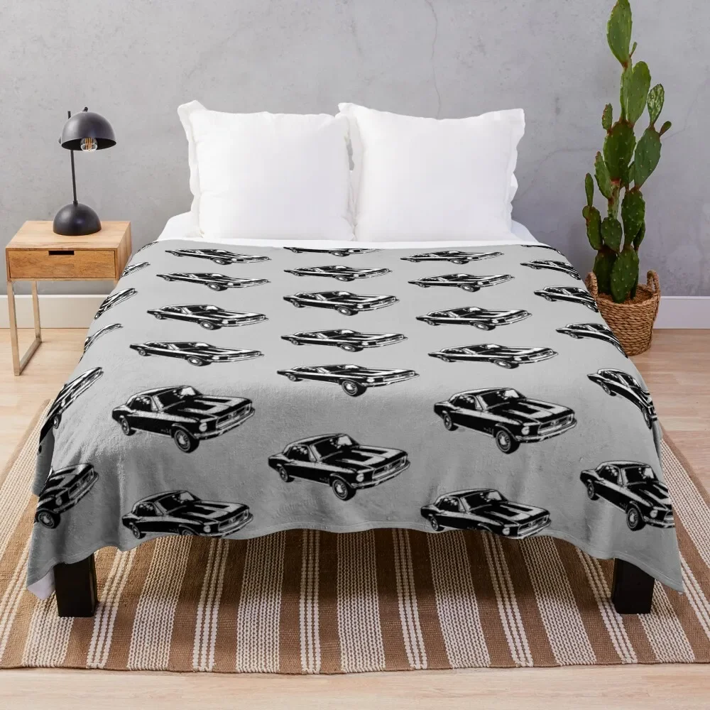67-68 Black Stang Throw Blanket Nap sofa bed halloween Sleeping Bag Blankets