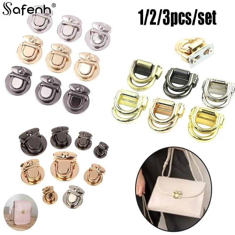 

1/2/3pc/set Women's Lock Clasp DIY Craft Hand Bag Clasp Catch Buckles Metal Snap Clasp Locks Wallet Fasteners Wallet Buckle Tote