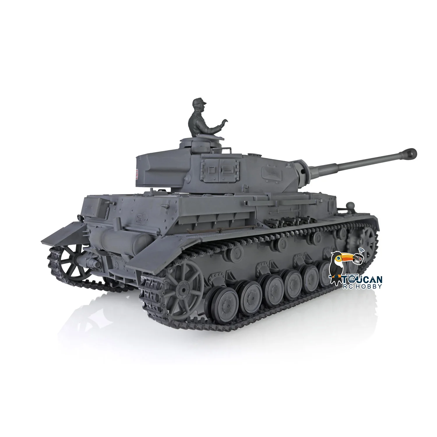 RTR RC 탱크 헹롱 3859 1/16 그레이 7.0 플라스틱 독일군 팬저 IV F2 모델 도색된 로드 휠 포함 군인 배터리 2.4G TH17411