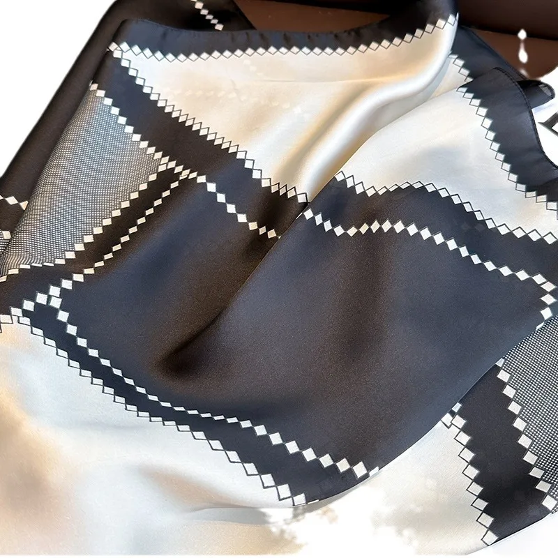 New Luxury Horse Pattern Silk Square Scarf Womens Soft Satin Hairband Neckerchief Office Hijab Headband Foulard Bag Ribbons Gift 4