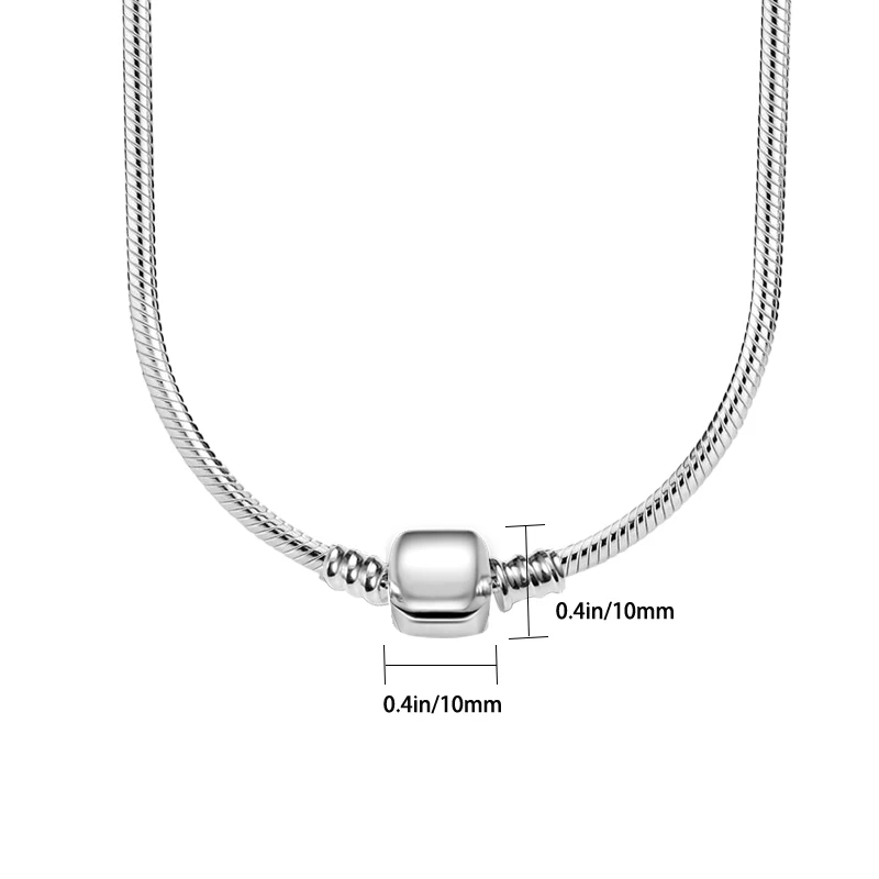 Silver Necklace 45-60cm 925 Silver Round Love Zircon