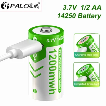 Batterie al litio ricaricabili 3.7V 1/2 AA 1200mWh 14250 ER14250 con ricarica USB Type-C per PLC, macchine utensili CNC, contatori gas