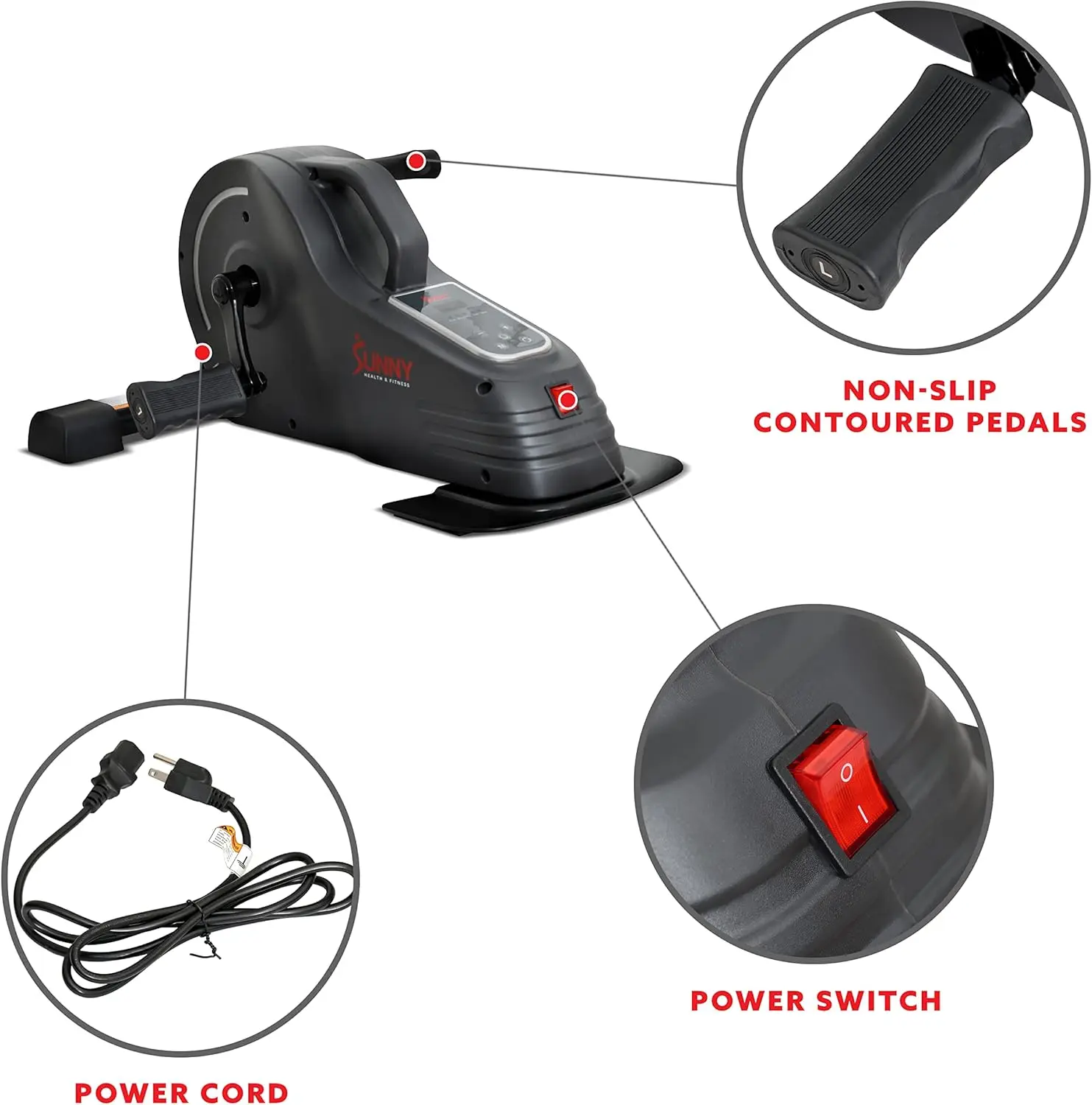 Health & Fitness Dual Function Under Desk Pedal Exerciser, Portable Indoor Cardio Mini Bike at Home, Arm/Leg Cycle for Sen