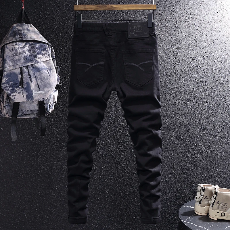 Newly Designer Men Jeans Khaki Brown Elastic Slim Fit Stretch Jeans Men Vintage Trousers Korean Simple Casual Denim Pants Hombre 6