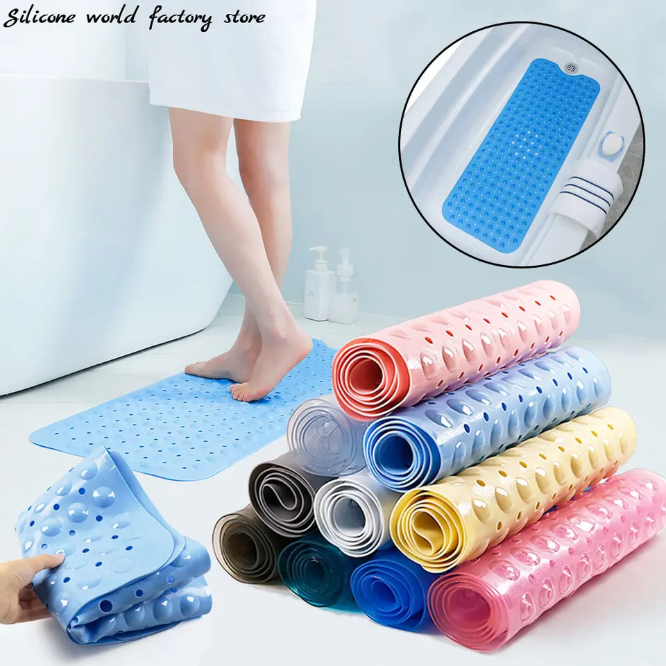 Large Shower Mat Massage Point Non Slip Rubber Bath Mat With Suction Cup  Square Bathtub Mats Bathroom Supplies - AliExpress