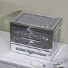 Silver Glass Jewelry Storage Box Luxury 3 Layers Large Capacity Jewelry Boxes Earrings Necklace Makeup Drawer Organizers Gifts 3