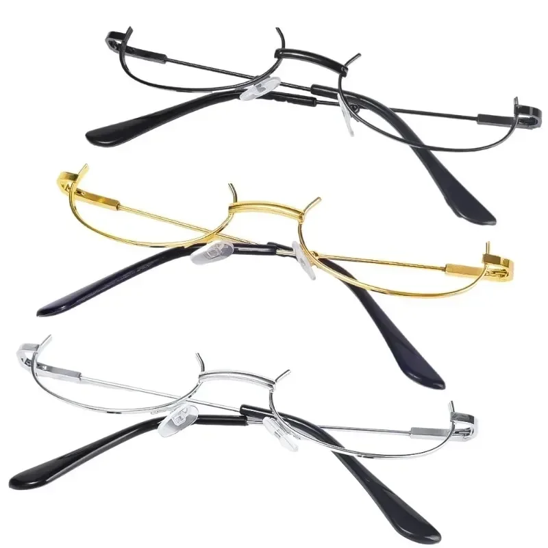 Y2K Half Frame Glasses Without Lens Girls Chic Harajuku Cosplay Party Fashion Decoration Glasses Metal Photography Fake