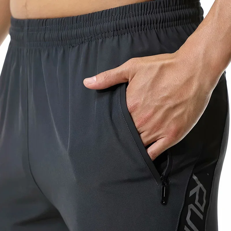 Men Running Pants Sport Pants zipper Reflective Football Soccer Sporting pant Training jogging Gym Trousers