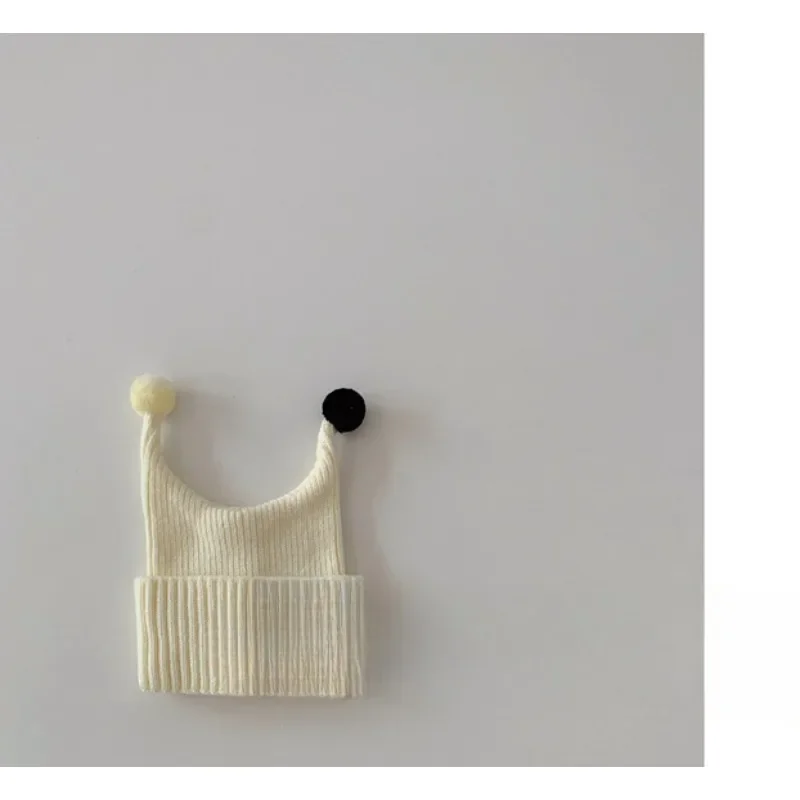 

New Cute Baby Baby Fall and Winter Children's Hat Wool Knitted Ear-protection Warm Solid Color Cartoon Hat