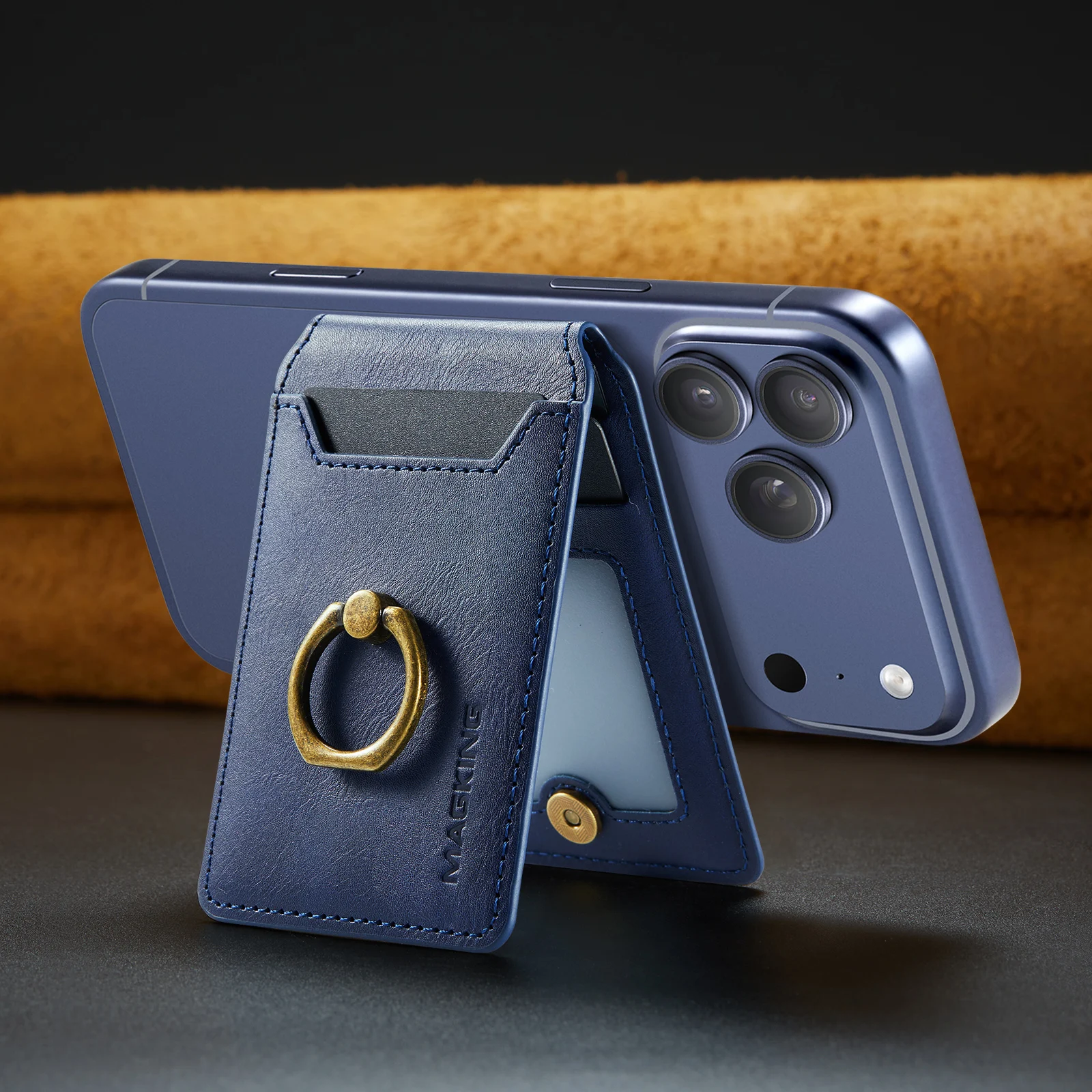 Premium Magnetic Leather Wallet and Card Holder Case with Stand Feature