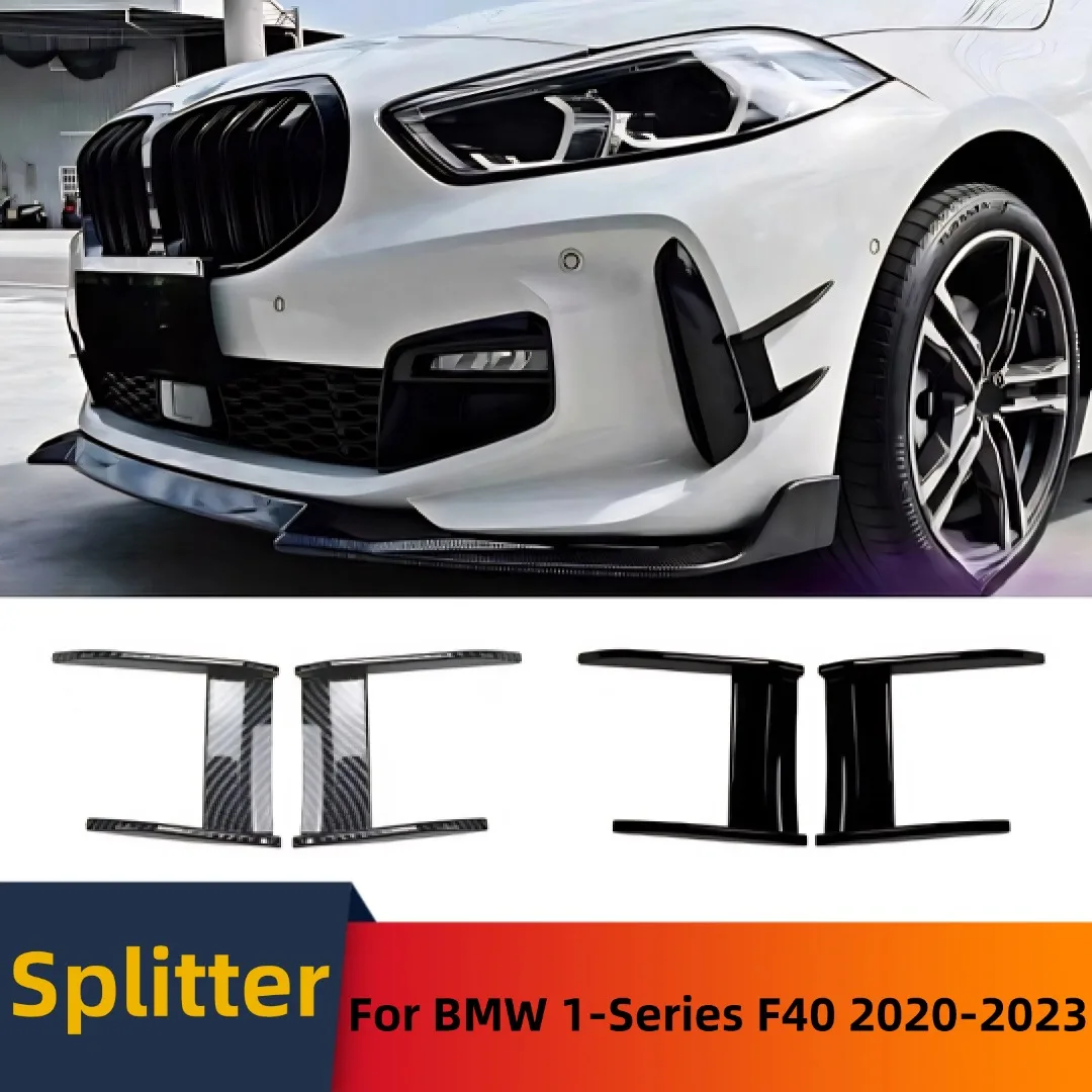 IONZS Auto Spoiler Anteriore Splitter per BMW 1 Series F40 M Sport 118i 120i 120d 128ti M135i 2020+,Paraurti Lip Spoiler Diffusore,Lama dello Splitter Inferiore,A/Black