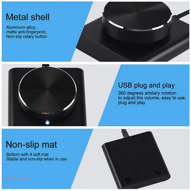 USB 볼륨 조절, PC 컴퓨터 스피커 오디오 볼륨 리모컨 손잡이(XP/Vista용 키 음소거 기능용 1개 포함)