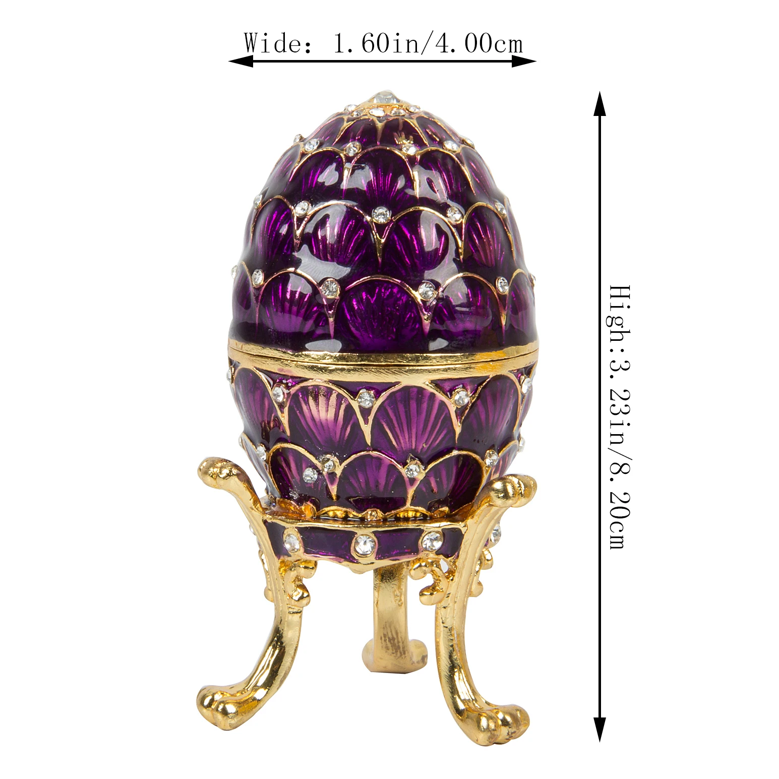 Qifu Viola Faberge Egg Box Trinket Per Il Complementi Arredo Casa