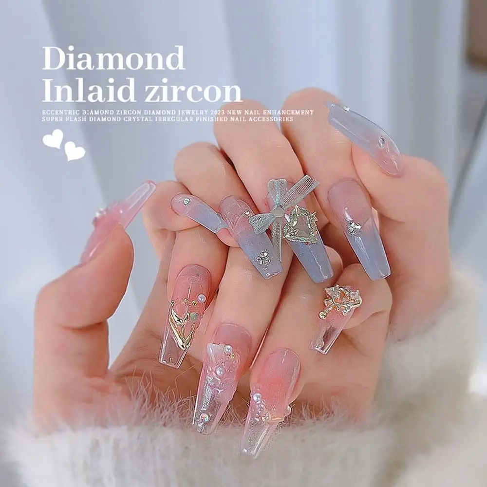 1Pc Sailor Moon Nail Charms Love Heart Butterfly Chain Nail Parts Tulip Flowers Nail Figures for Manicure Nail Accessories