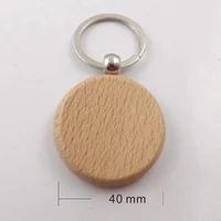 Blank Round Wooden Key Chain, DIY Wood Keychains, Can Engrave, Gifts, 100Pcs 2