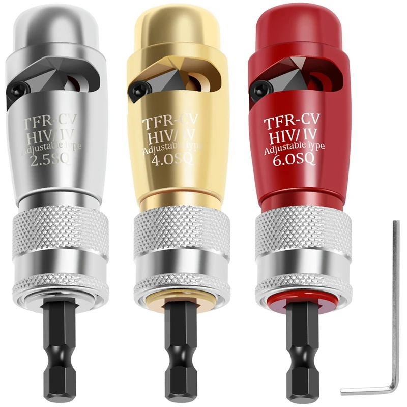 

3 PCS Cable Wire Stripper And Twister Red & Silver & Black Metal Portable Power Drill Wire Stripper Cutter Tool