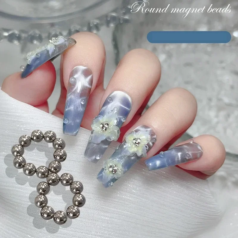 10/20 個新ラウンド磁気ビーズネイルアート水の波紋キャットアイ磁気
