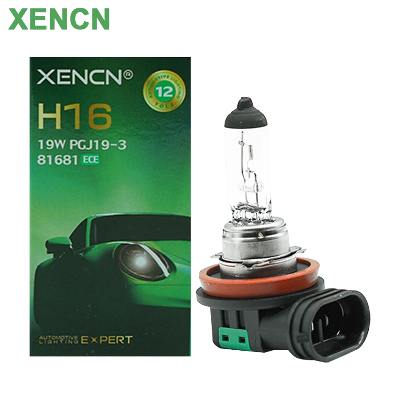 

XENCN H16 Car Halogen Fog Lamp 12V 19W PGJ19-3 81681 3200K Standard Headlight Original Light Auto Bulb OEM Quality, Pair