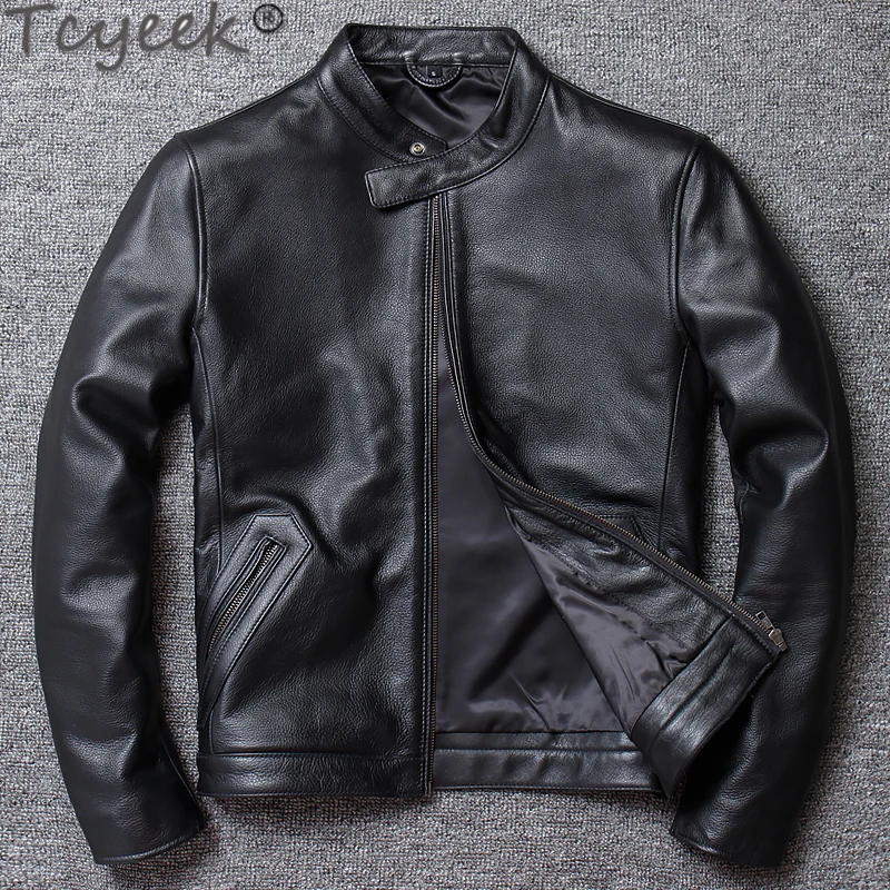 

Real Leather Jacket Men New Cowhide Leather Coat Male's Casual Korean Short Stand Collar Leather Chaquetas Hombre Special Offer