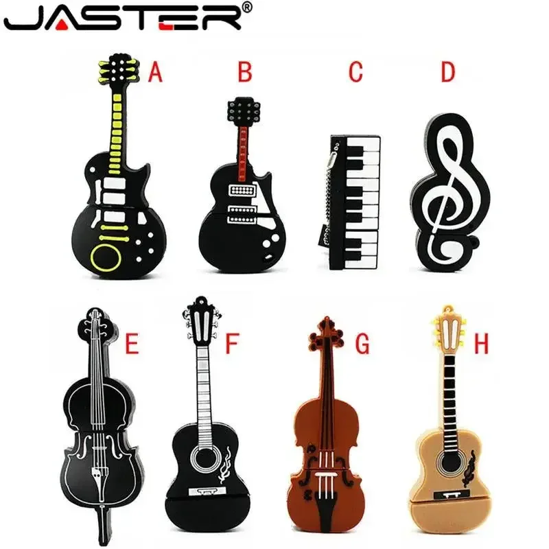 JASTER Music Note Pen Drive, Musical Instrument USB 2.0 Flash Drive, 64GB 32GB 16GB 8GB, Cartoon Memory Stick, Pendrive U Disk 4GB