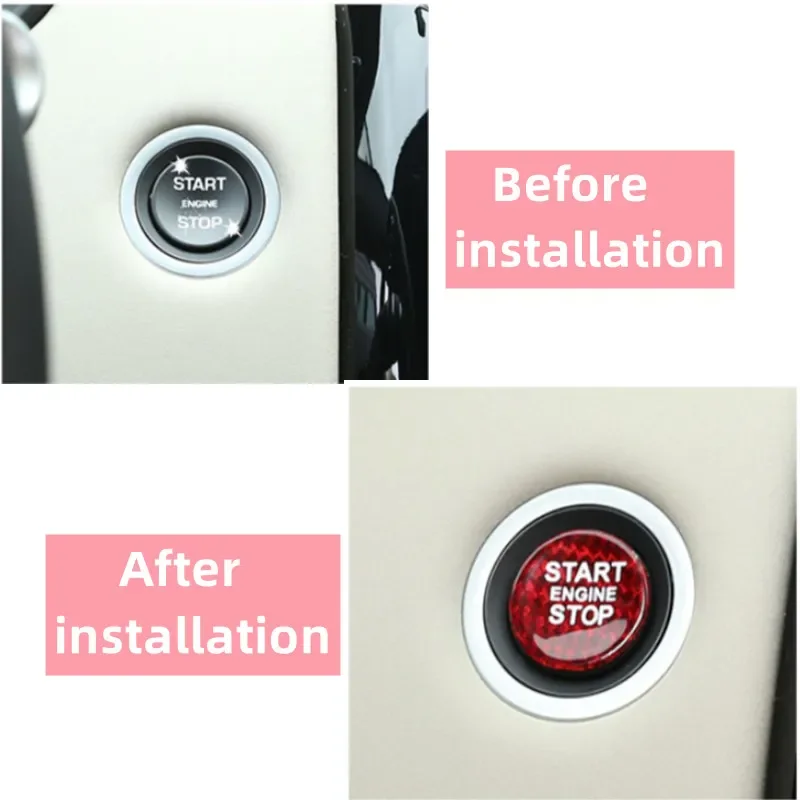 Car Carbon Fiber Engine Start Stop Switch Button Cover For Land Rover Discovery Sport Discovery 5 Range Rover Evoque/Vogue car styling accessories