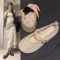 Women's Flat Shoes Grid Rhinestones Soft Sole Light Shoes for Women Daily Commute Dress Breathable in Summer Zapatillas De Mujer 2