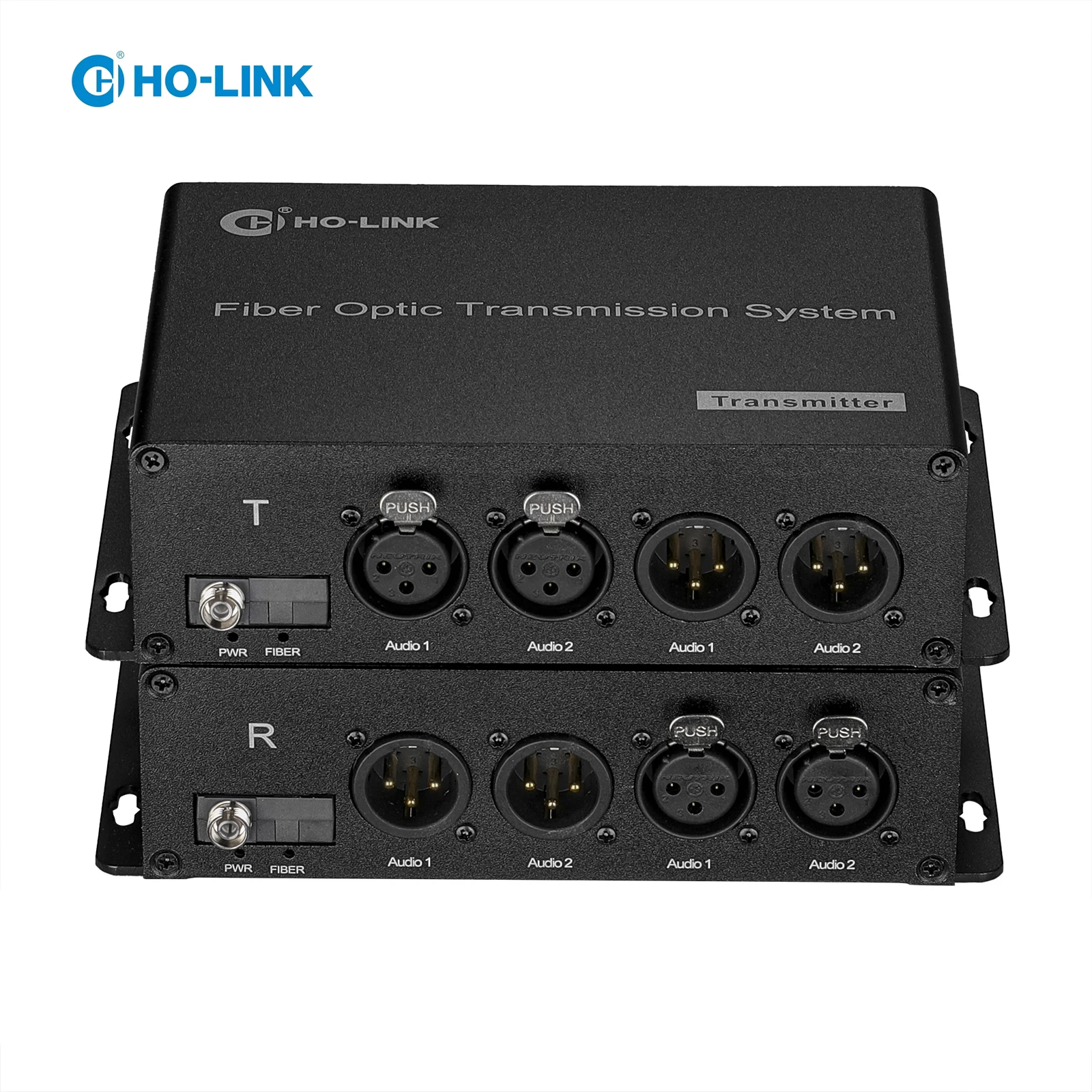 2 Bidirectional XLR Audio over Fiber Converter Extender Balanced Audio Fiber Optical Transceiver